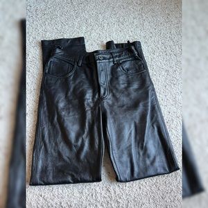 Express black leather pants